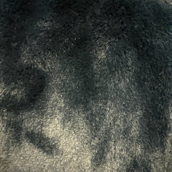 Reversible Black & White Houndstooth Faux Fur Mock Neck Zip Front - Picture 5 of 11